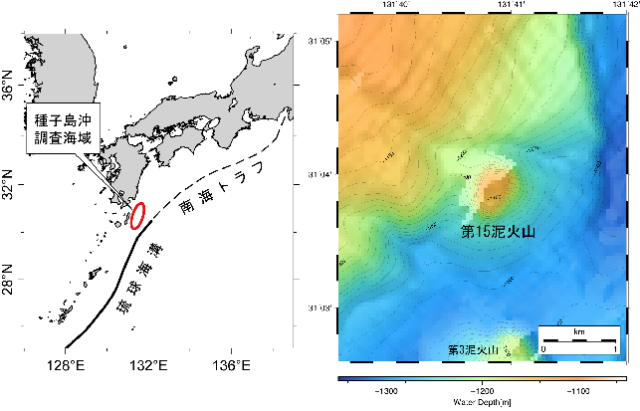 メタンハイドレートを発見した海域の地図